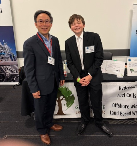 Dr. Yanhai Du of Kent State Univ. with student demonstrator Lorenzo Prestel