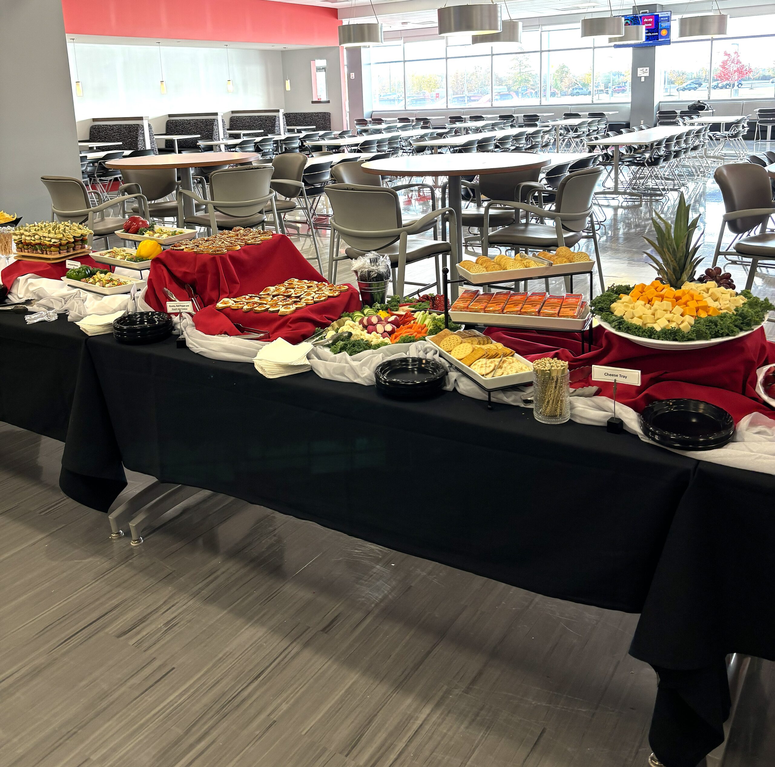 reception antipasto crostini veg cheese table