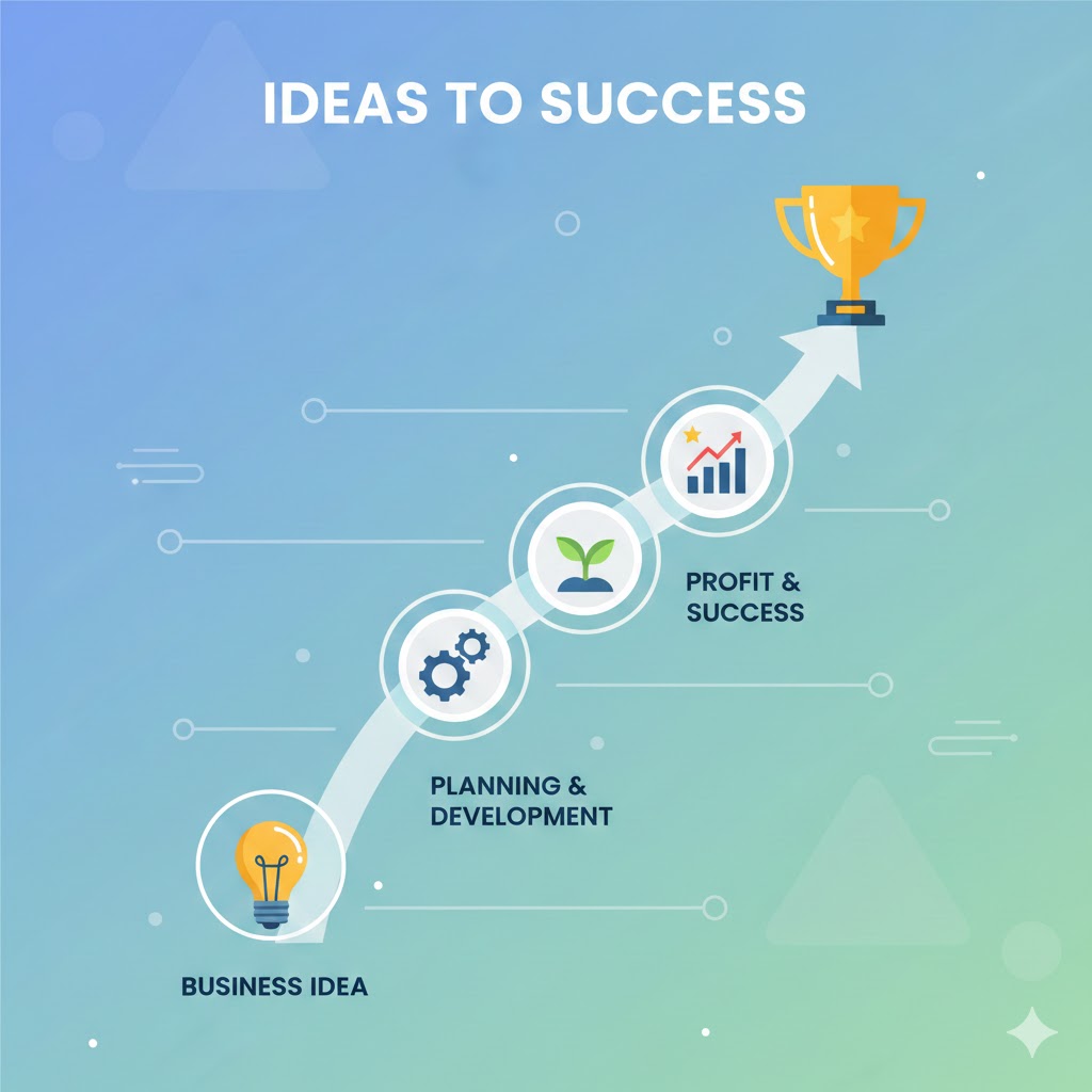 business ideas to success graphic